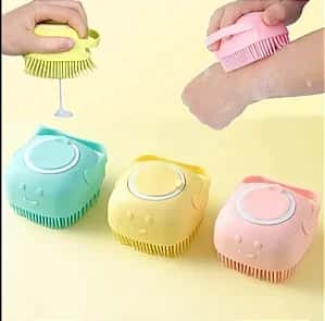 Kit 03 Unidades Esponja de Silicone Para Banho Corpo QBM00516 Atacado para Revenda