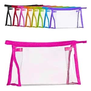 Necessaire Plástica Transparente Média 21 x 13,5cm Cor Aleatória - Unidade N030-1 Atacado para Revenda