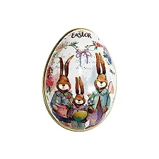 Ovo de Metal Família de Coelhos - 1 unidade - Rizzo Atacado para Revenda