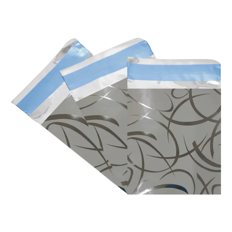 Saco para Presente com Aba Adesiva e Lacre - 8x10 cm - Estampa Neutro Prata - Pacote com 100 Unidades Atacado para Revenda
