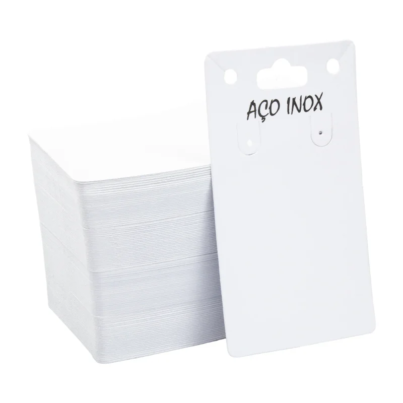 Cartela 6x11 Branco Aço Inox - Pacote com variações de 200 a 1.000 unidades Atacado para Revenda