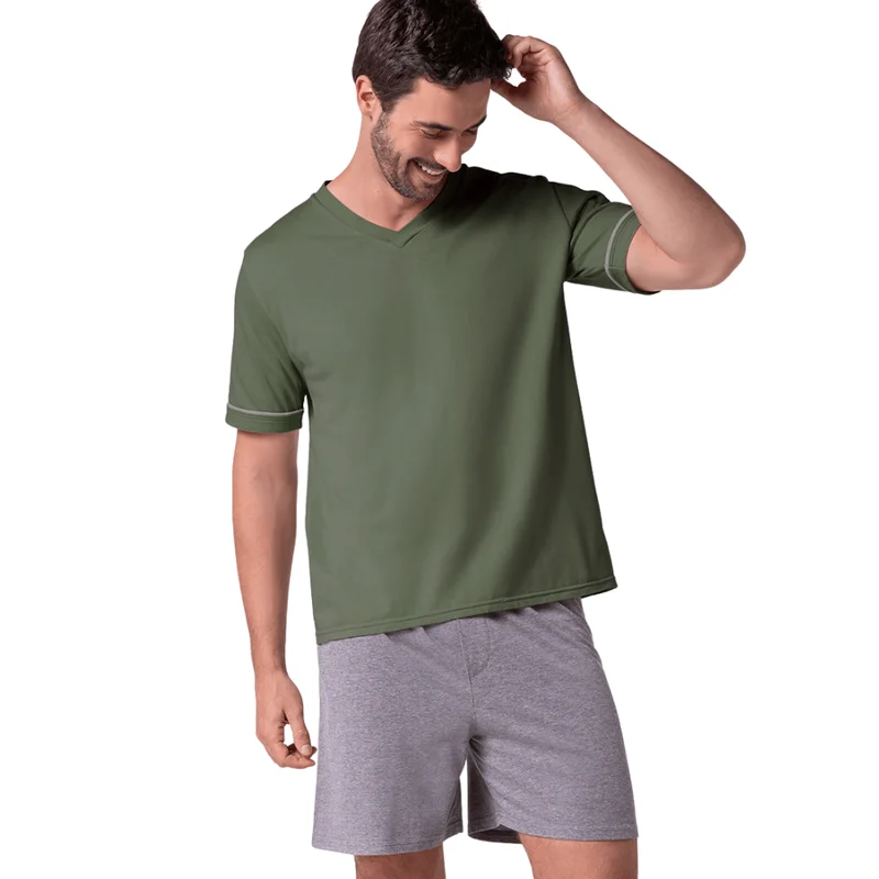 Pijama Lupo Gola V Curto Masculino 28000-001 Atacado