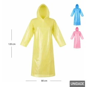 Capa de Chuva Adulto Plástico Descartável Color Atacado