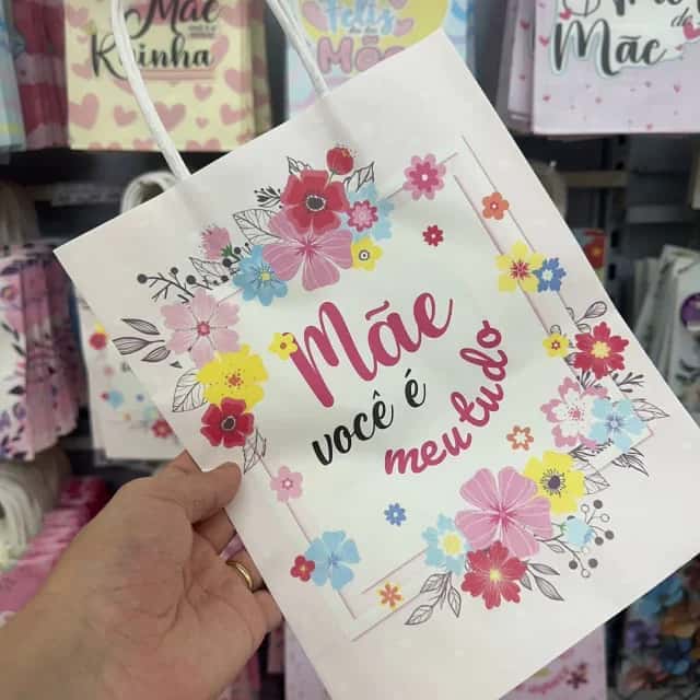 Kit C/24 Sacolas de papel dia das mães Atacado