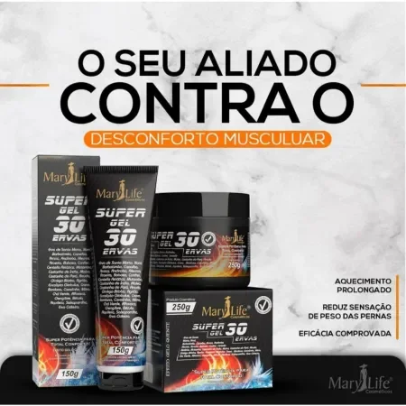 Super Gel 30 ervas Marylife 150g - 250g Atacado