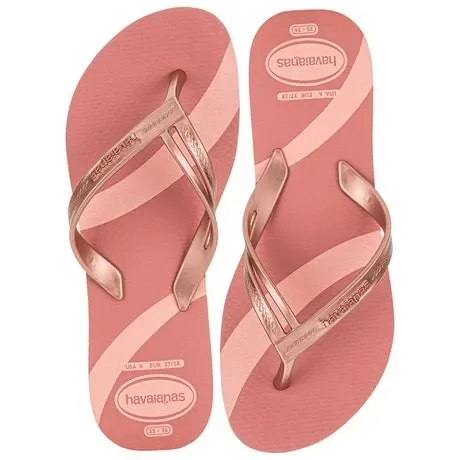 Chinelo Feminino Elegance Print Havaianas 4148804 Salmão Atacado