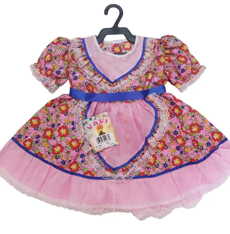 00013 VESTIDO JUNINO BEBE P (ESTAMPAS SORTIDAS) Atacado