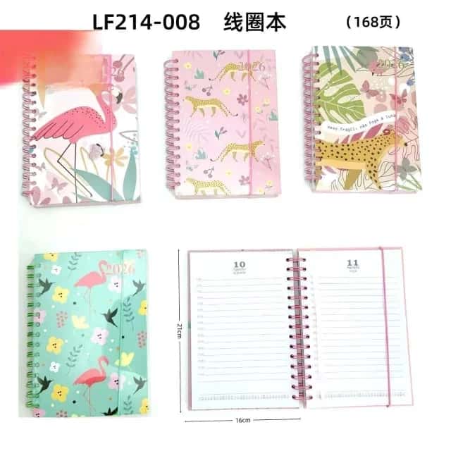 Kit C/12 Agendas 2026 capas variadas 21x16 Atacado