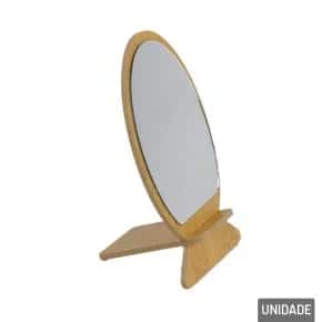 Espelho de Mesa de Madeira 13x8,5cm com Base Atacado