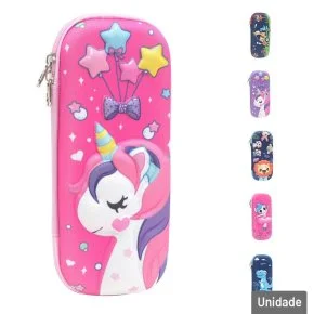 Estojo Escolar Case 22,5cm 3D Figuras Sortidas Atacado
