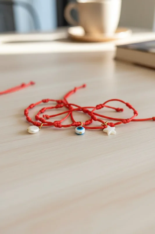 Pulseira vermelha com pingente