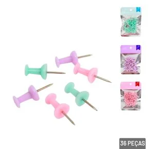 Alfinete Taça de Plástico 36 Peças Color Atacado