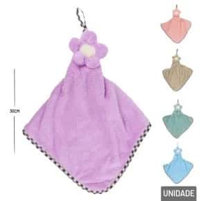 Toalha de Poliéster Infantil 30x30cm Naninha Flor Atacado