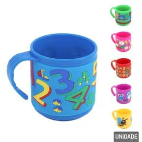 Caneca de Plástico 220ml Emborrachada 3D Sortidos Atacado