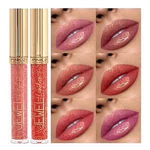 Pink 21 - Lip Gloss Jewel 6 cores CS4209 - 6 Und Atacado para Revenda
