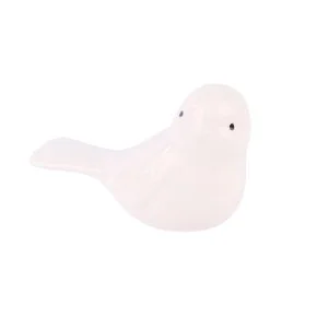 Enfeite de Cerâmica 8cm Pássaro Branco Atacado