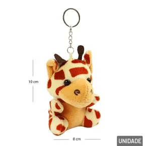 Chaveiro de Pelúcia 10cm Girafa Atacado