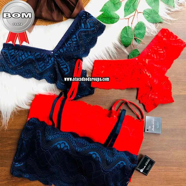 Lingerie de renda Várias Cores Com Bojo Atacado