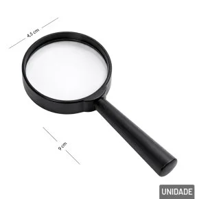 Lupa 40mm de Plástico Preto Atacado