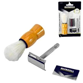 Kit Barbeiro 4 Peças Inox com Pincel Atacado