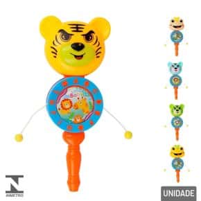 Chocalho para Bebê 20cm Tambor Chinês Sortidos Atacado