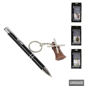 Chaveiro de Metal com Caneta Modelos Sortidos Atacado