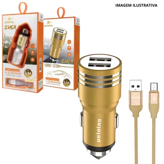 CARREGADOR VEICULAR V8 PEINING WU-F003-V Atacado