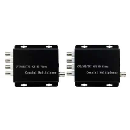Multiplexador CFTV 4 Canais de Vídeo em Coaxial AHD Transmissor e Receptor Exbom - 02965 Atacado