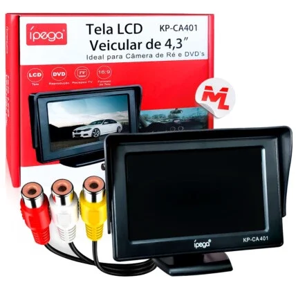 Monitor LCD Veicular 4.3 Polegadas para Camera de Ré - KP-CA401 Atacado