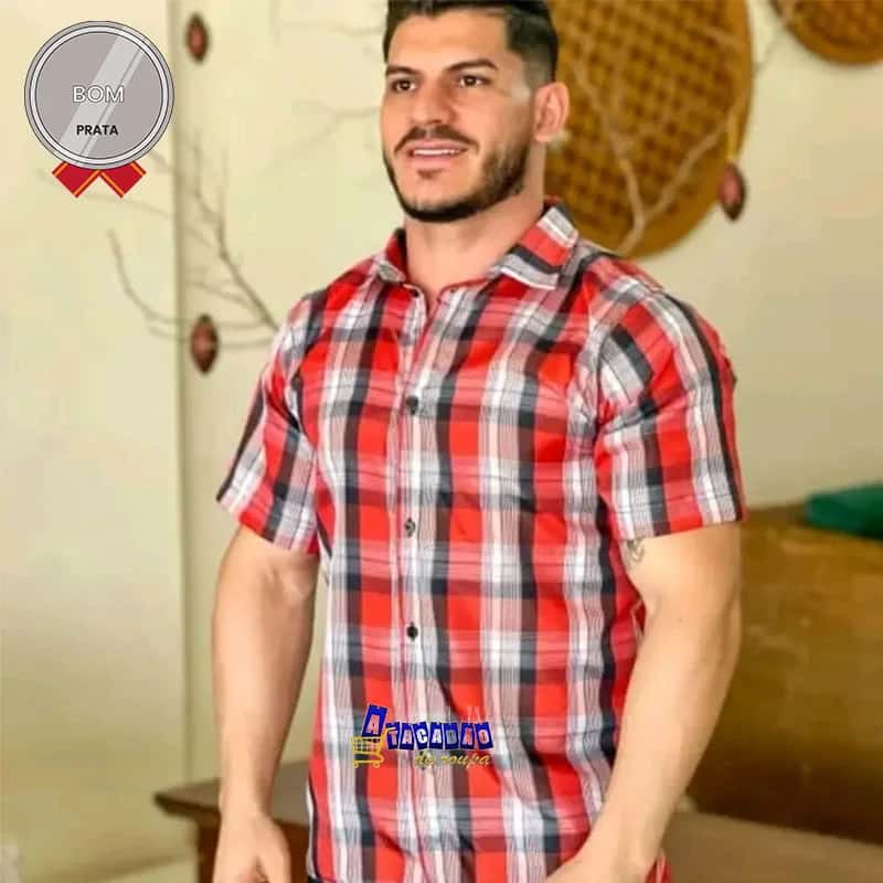 Camisa Social Xadrez Adulto Atacado