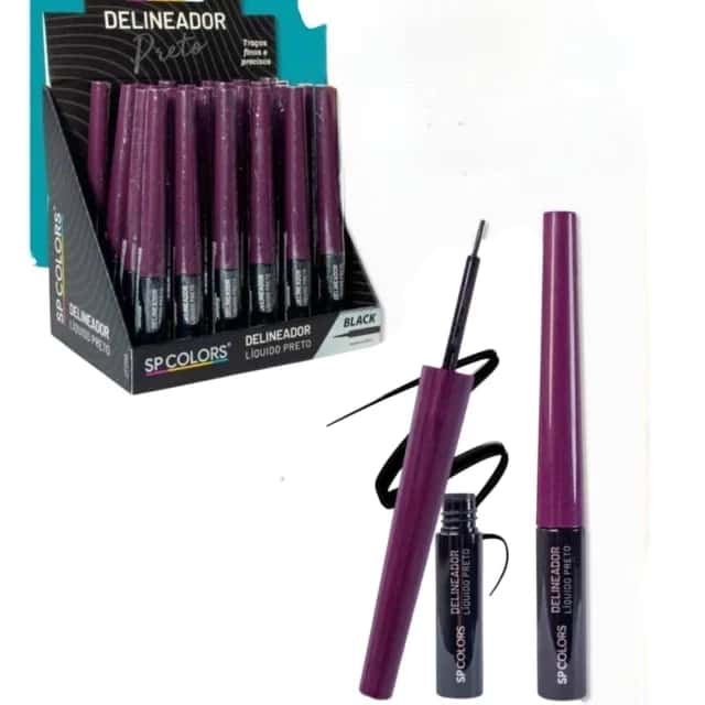 Box C/24 Delineador Preto - SP Colors Atacado