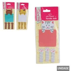 Bloco de Anotações Adesivo 4 Pçs Gato Color Atacado