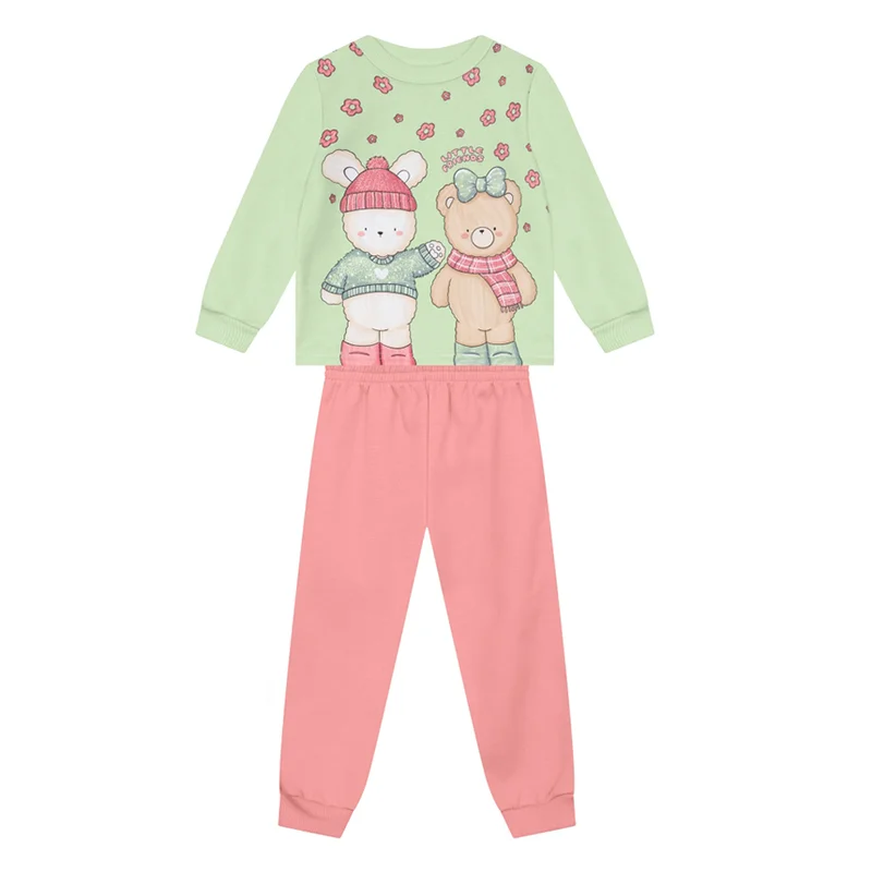 Conjunto Infantil Brandili Blusão Estampa Ursos e Calça Atacado