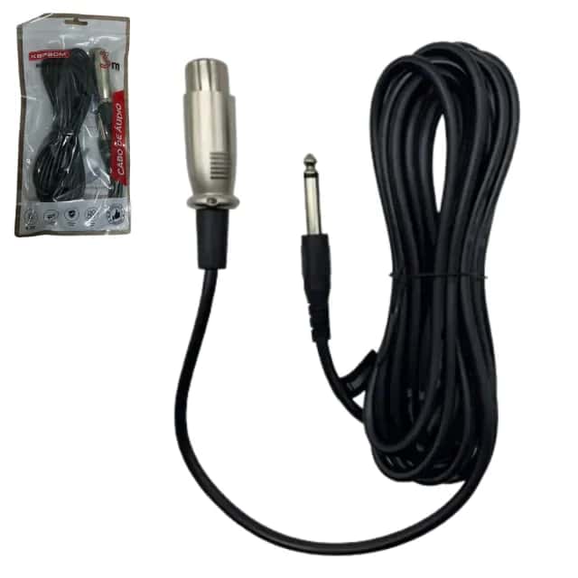 CABO DE AUDIO P/MICROFONE 6,35MM 3M KA-N-3M Atacado