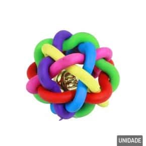 Bola Trançada com Guizo para Pet 8cm Colorida Atacado