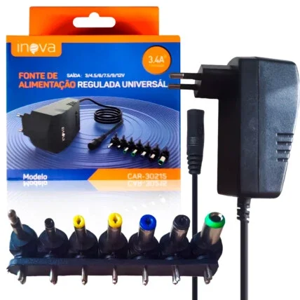 Fonte De Alimentação Universal Com 7 Plugues INOVA - CAR-30215 Atacado