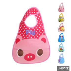 Babador de Plástico com Velcro e Bolso Sortidos Atacado