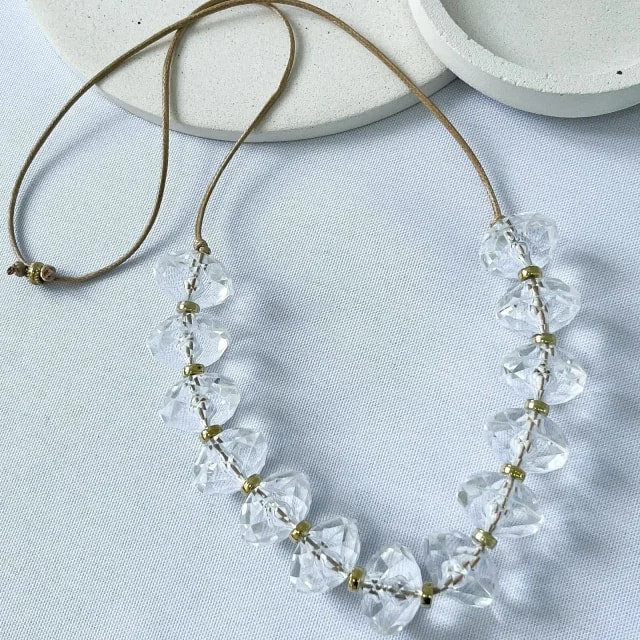 COLAR TRANSPARENTE CORDÃO REGULÁVEL Atacado