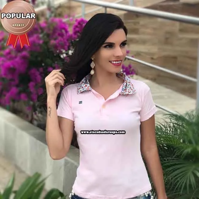 Blusa Gola Polo Lisa Juvenil Atacado