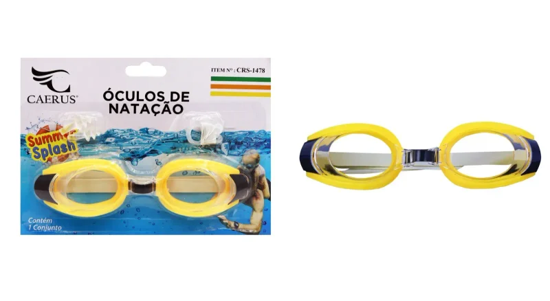 CRS-1478 OCULOS DE PLASTICO P/NATACAO C/PROTETORES 18X12.5CM Atacado