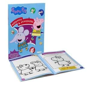 Livro de Atividades com Adesivos Peppa Pig Atacado