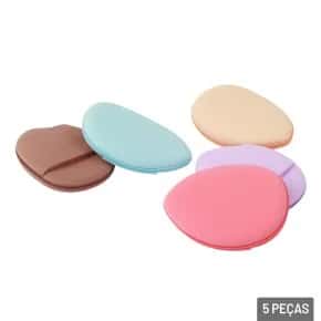 Kit Mini Esponjas de Maquiagem 5 Peças Color Atacado