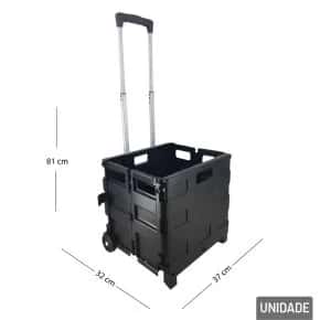 Carrinho de Plástico Dobrável 81x37cm Vira Maleta Atacado