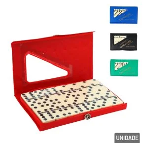 Dominó 28 Peças 6mm com Estojo Color Atacado