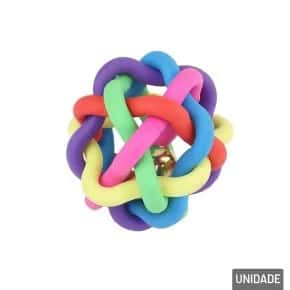 Bola Trançada com Guizo para Pet 6,5cm Color Atacado