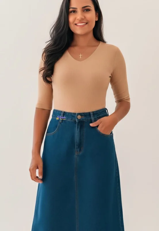 Body Elegante Manga 3/4 Malha Canelada Atacado