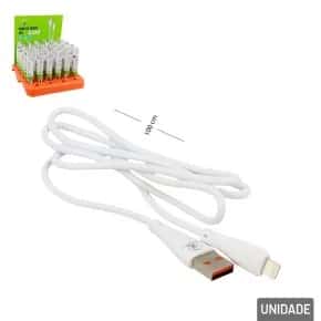 Cabo USB para iPhone 100cm Turbo Branco Atacado