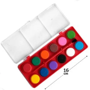 Tinta Aquarela 12 Cores com Pincel e Estojo Atacado