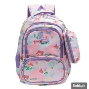 Mochila Juvenil 17" 43cm Figuras Coloridas Atacado