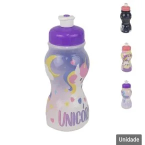 Garrafa de Plástico 250ml Squeeze Unicórnio Atacado